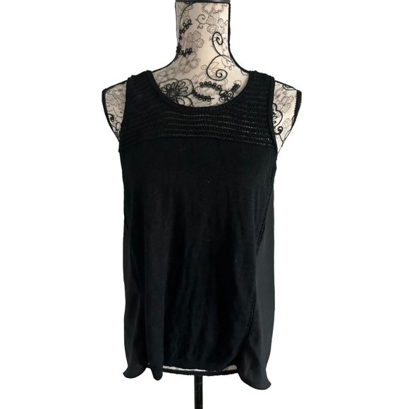 CLUB MONACO Black Knit Blend Tank Top Sz M - Picture 1 of 6